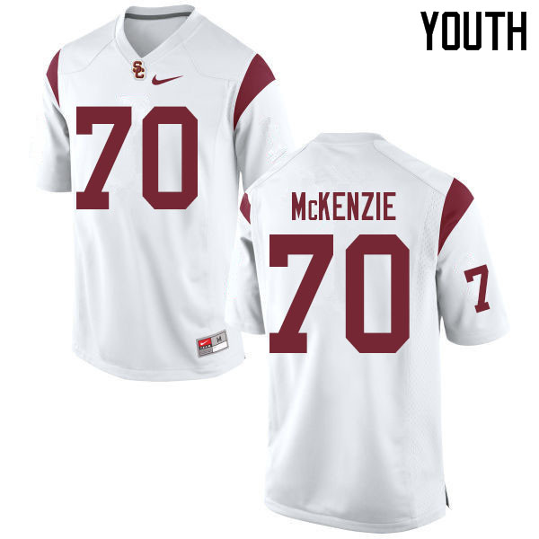 Youth #70 Jalen McKenzie USC Trojans College Football Jerseys Sale-White